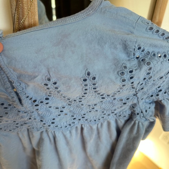 J crew Light Blue Eyelet Women Top - Picture 4 of 5